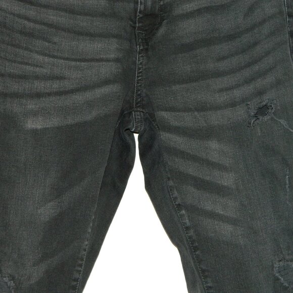 2 for/$25 AERO Men's Distressed Slim Black Denim Jeans Areopostale Size 34 x 30 - Picture 4 of 12